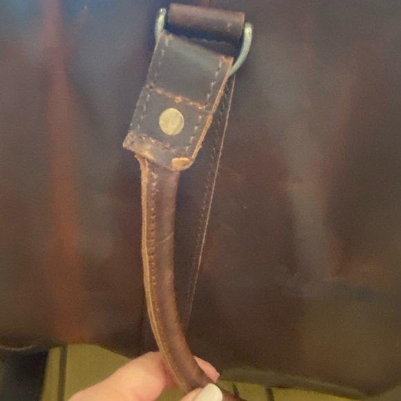 Leather Weekender Mahi Columbus Brown Tote Bag New Shoulder Strap - Picture 9 of 16